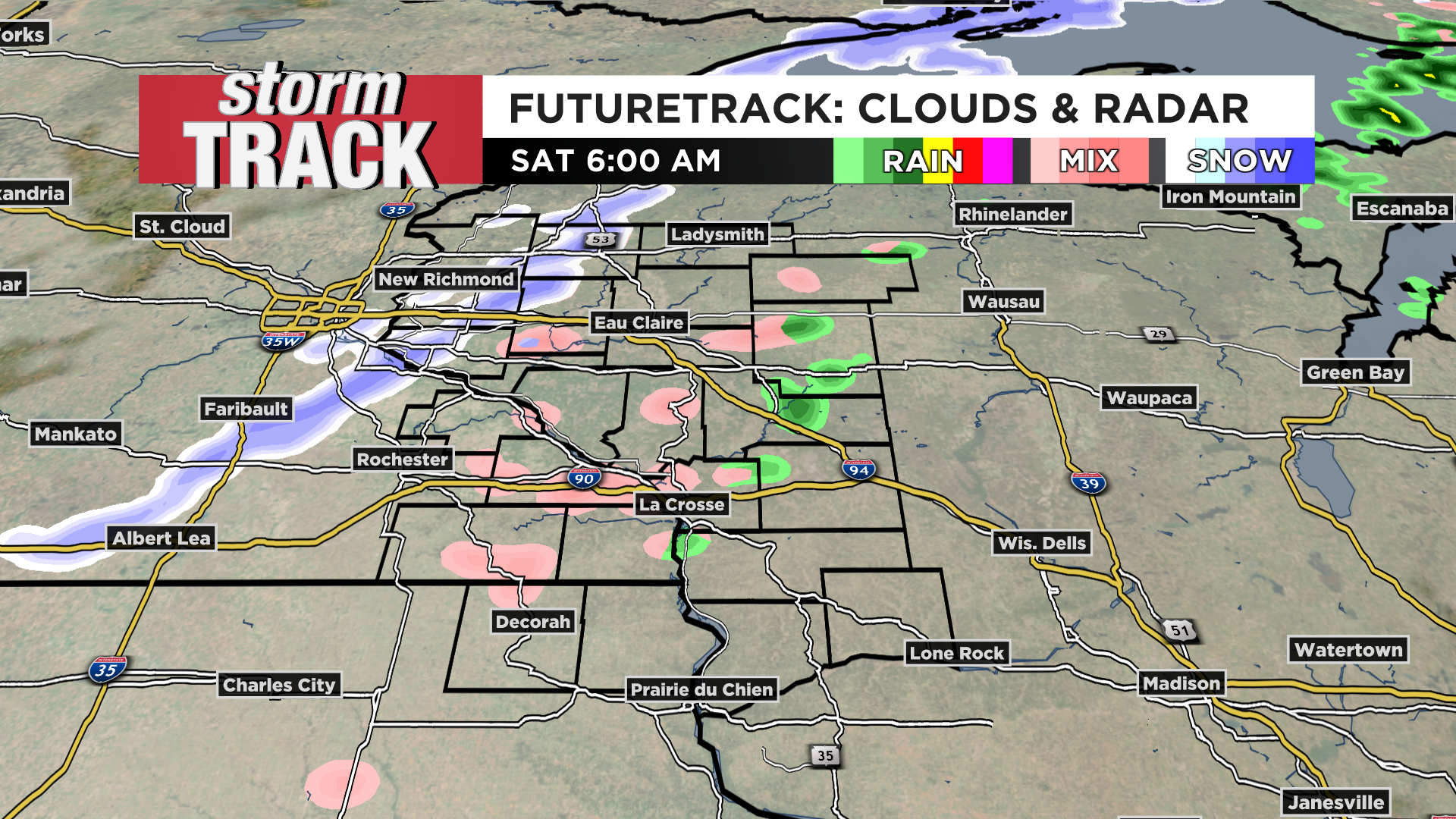 Saturday morning snow or wintry mix ends, then temps warm up once again ...