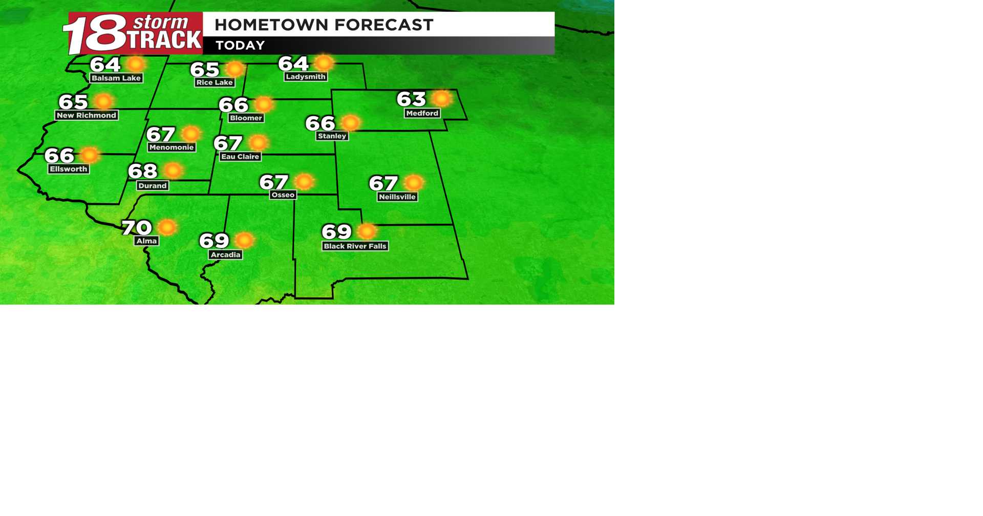 Sunny skies return to western Wisconsin following some showers and ...