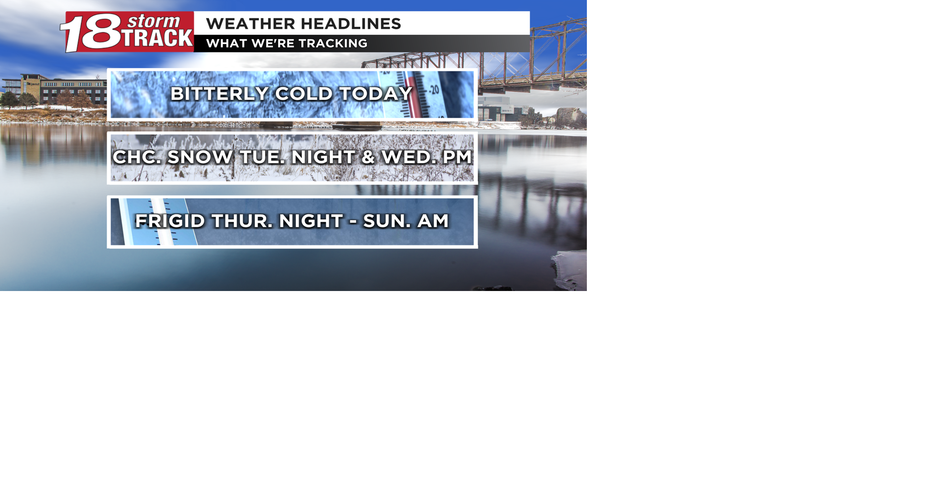 Frigid conditions to begin and end the week; slightly warmer with some ...