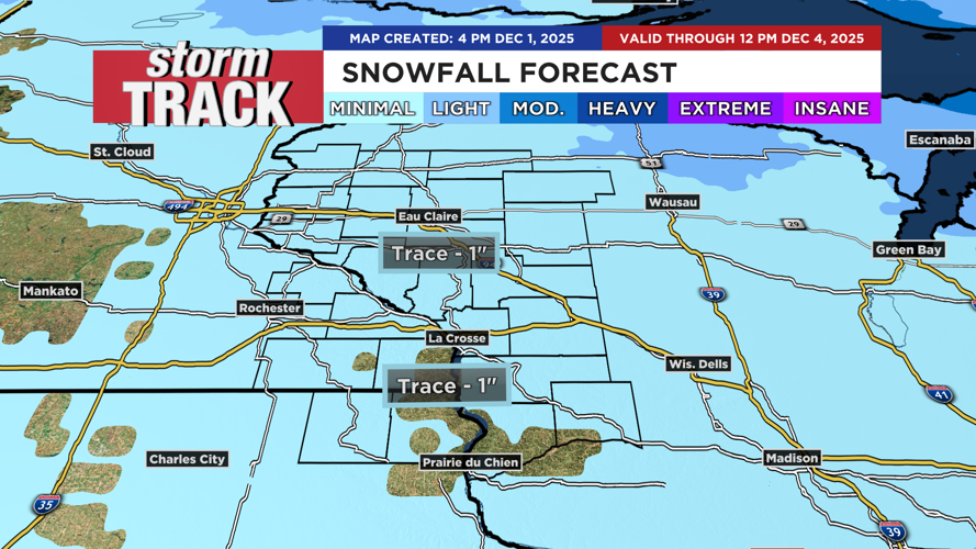 A couple more snow chances before arctic air arrives with negative ...