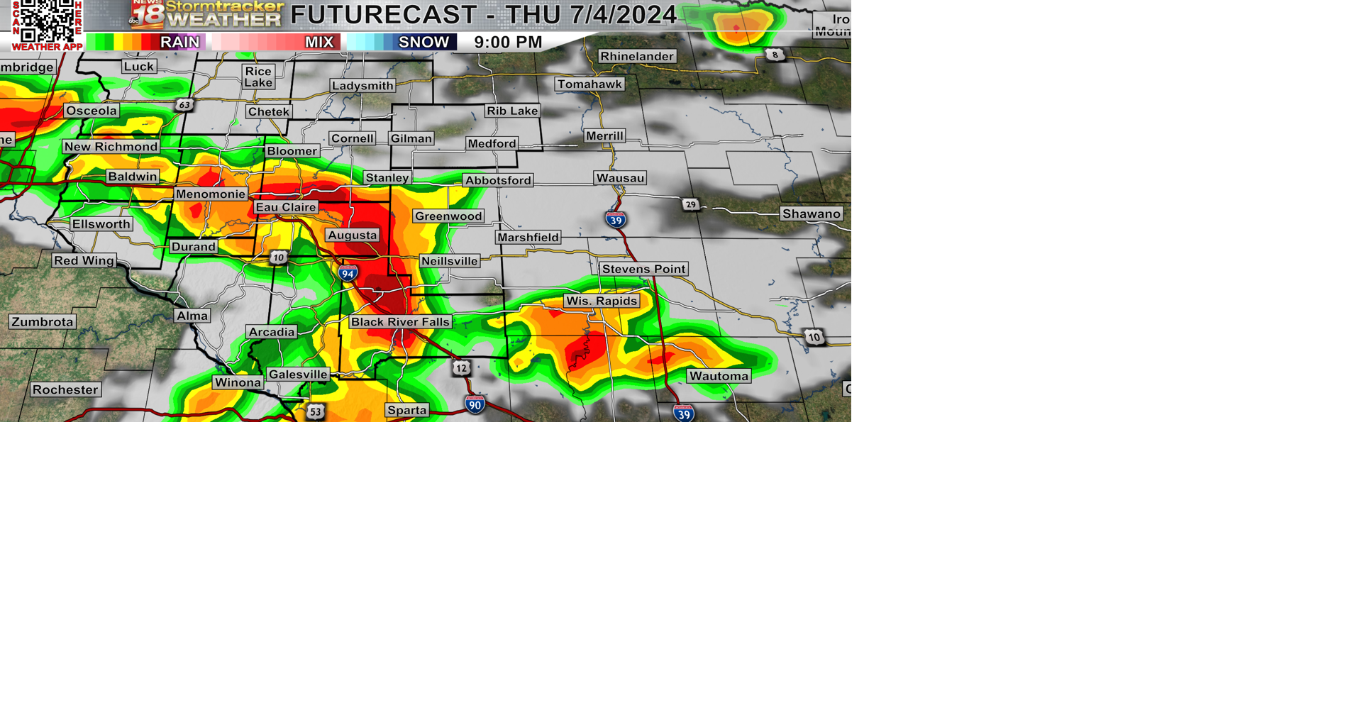 Wednesday will be the driest day of the week with rain/storm chances ...