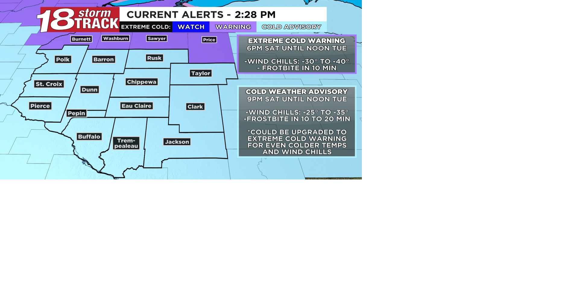 Prepare for the coldest air in several winters with wind chills of -30 ...