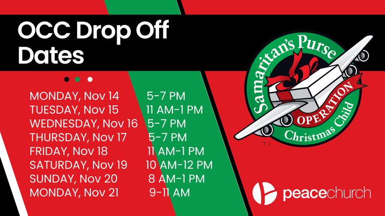 Operation Christmas Child Drop Off Dates and Times