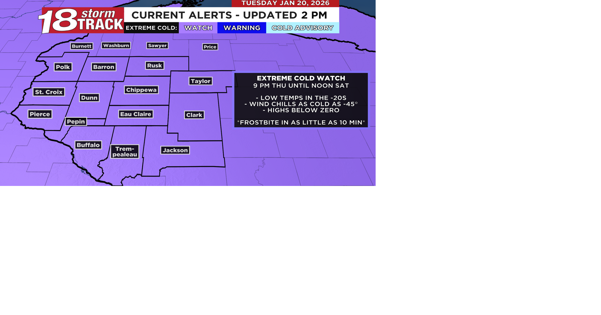 Light snow precedes arctic blast: Extreme Cold Watch is in effect ...