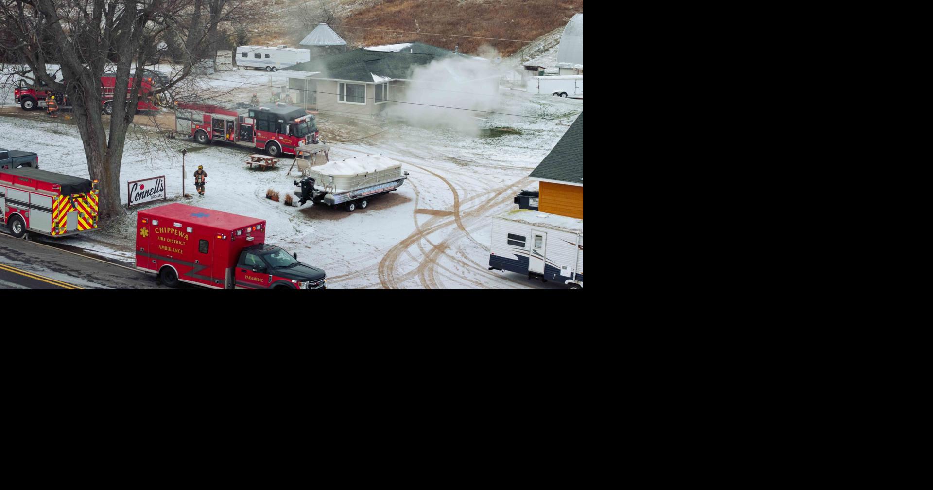 Crews battling structure fire at Connell's Family Orchard in Chippewa ...