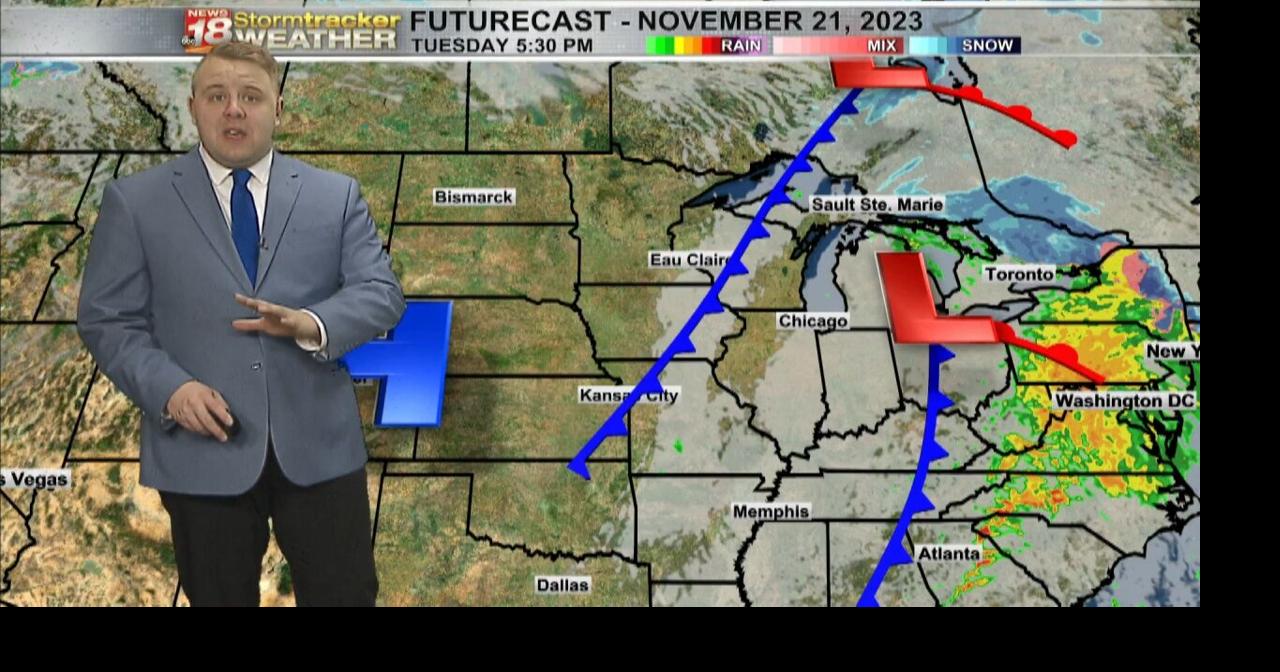 Cold front to bring a few light showers, sprinkles and flurries today ...