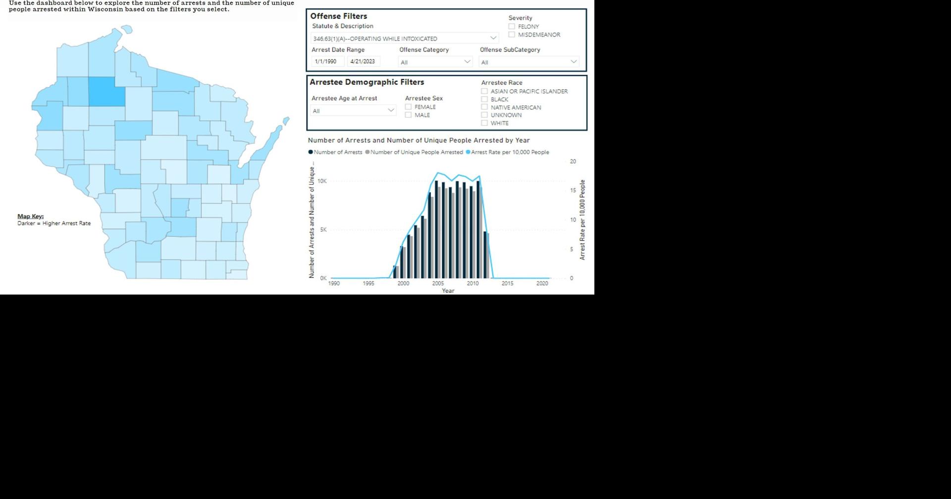Wisconsin DOJ releases new dashboard that tracks arrests across the ...