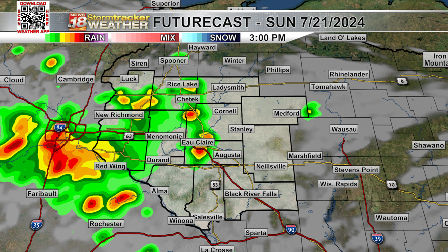 A warm and humid Sunday with chances for isoalted to scattered showers ...