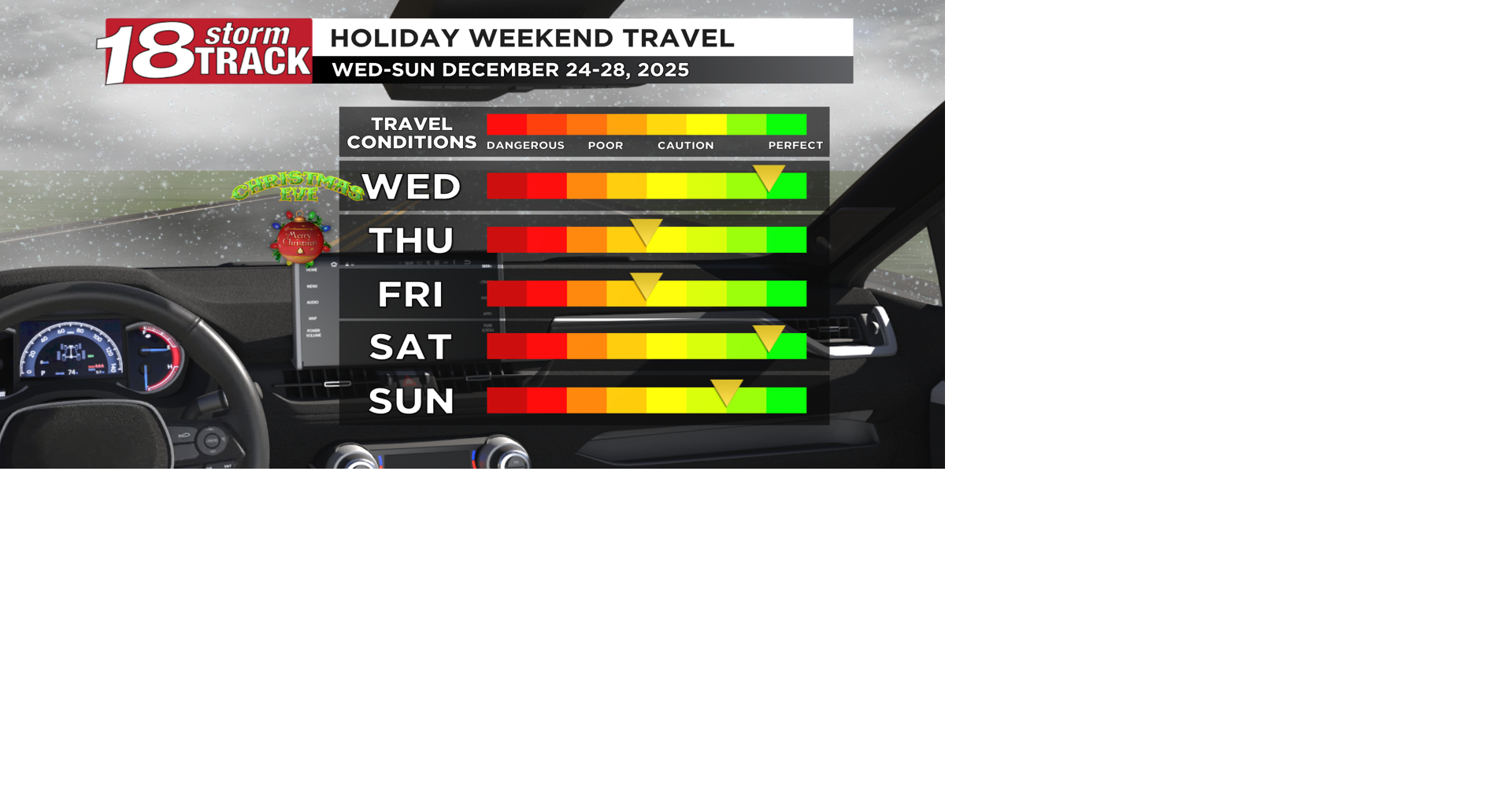 Slippery travel possible from freezing drizzle/rain for both Christmas ...