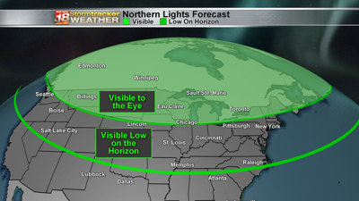 Northern Lights Map Tonight Northern Lights Possible Tonight | Weather | Wqow.com