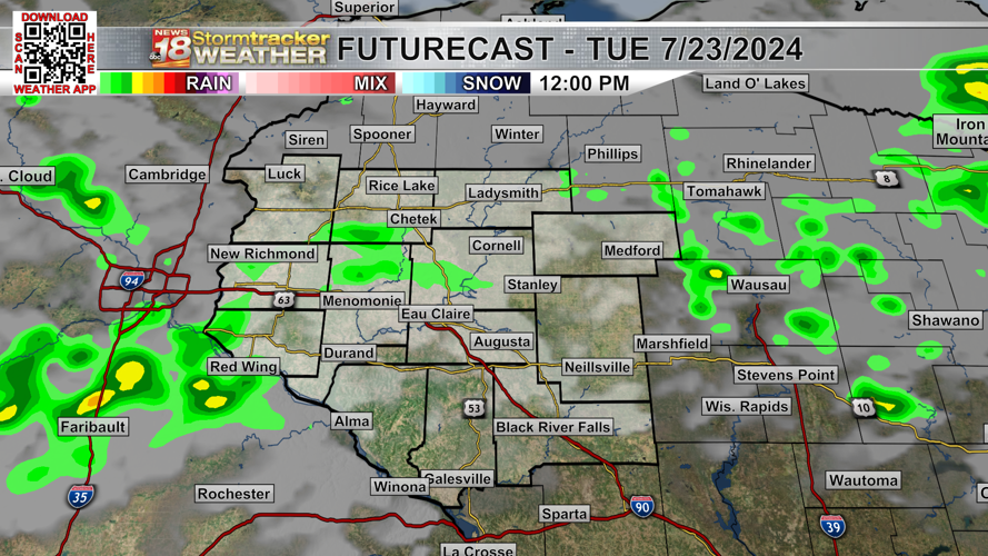 One more humid with scattered storm chances ahead before less humid and ...