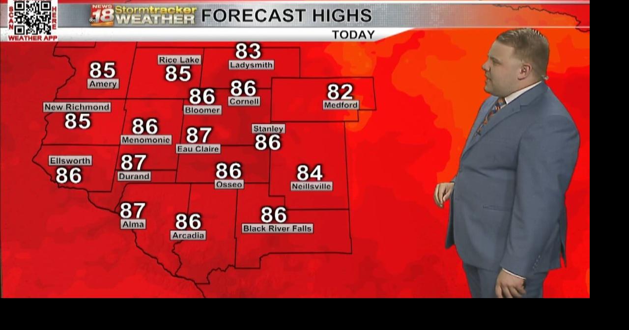 Toasty and steamy weather with widely scattered rain chances around the ...
