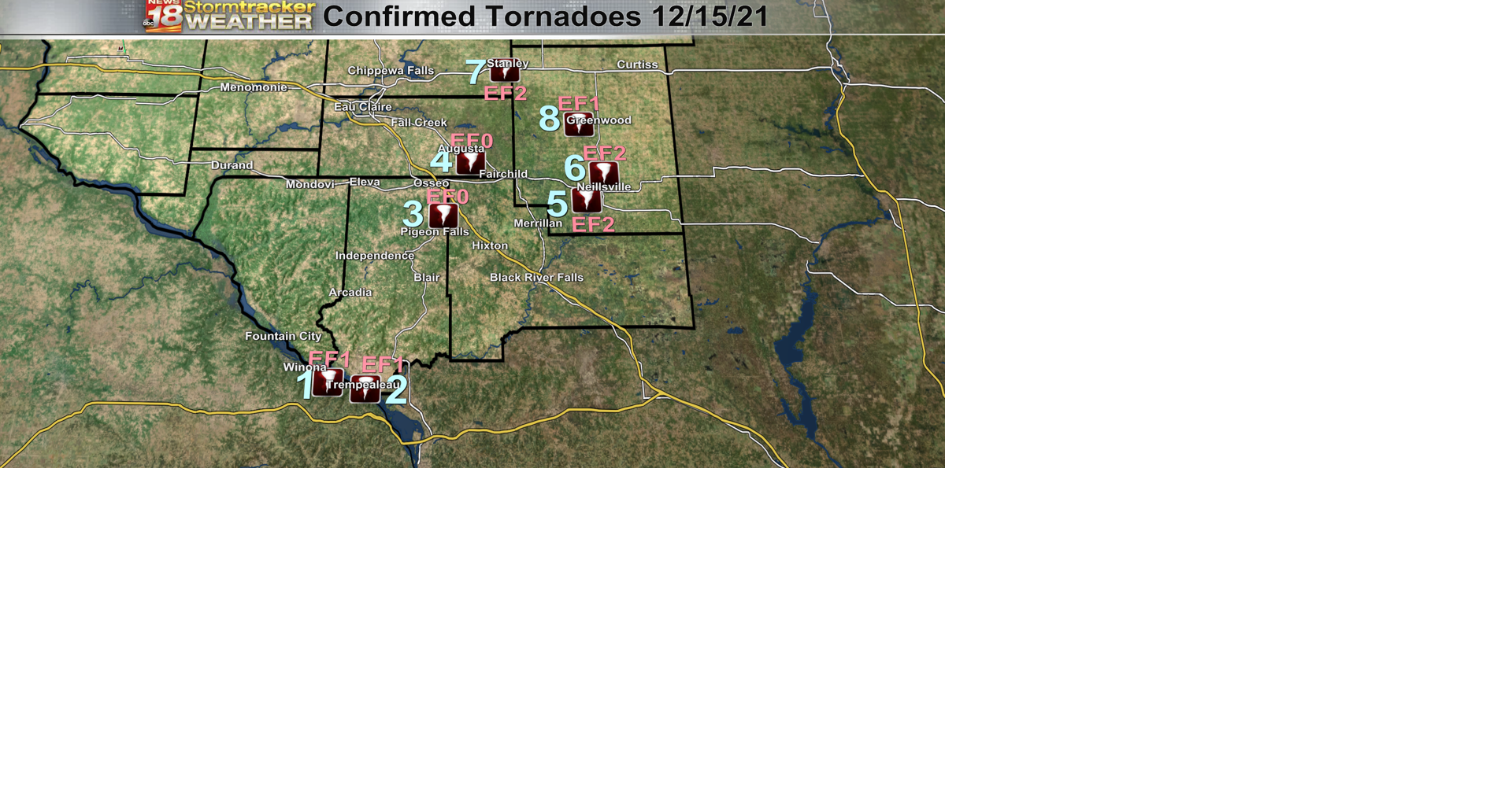 Wisconsin tornado count now up to eight from last Wednesday's storms ...