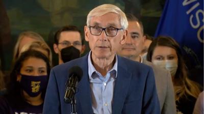 Evers at UW Health press conference