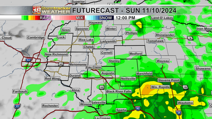 A brief shower possible Sunday with temperatures staying in the 40s and ...