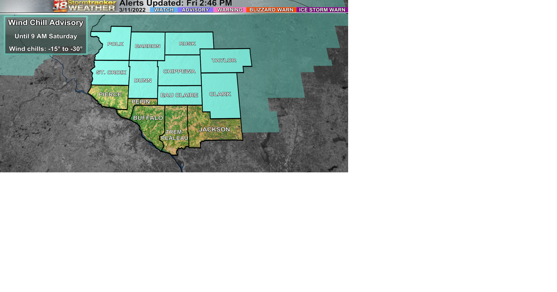 Wind Chill Advisory in effect through 9am Saturday | 18 Storm Track ...