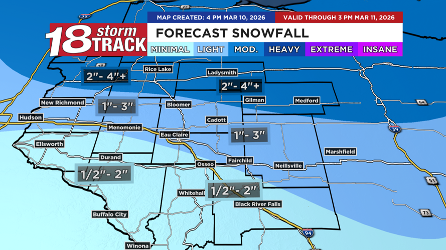 Several wintry systems will impact Western Wisconsin through the ...