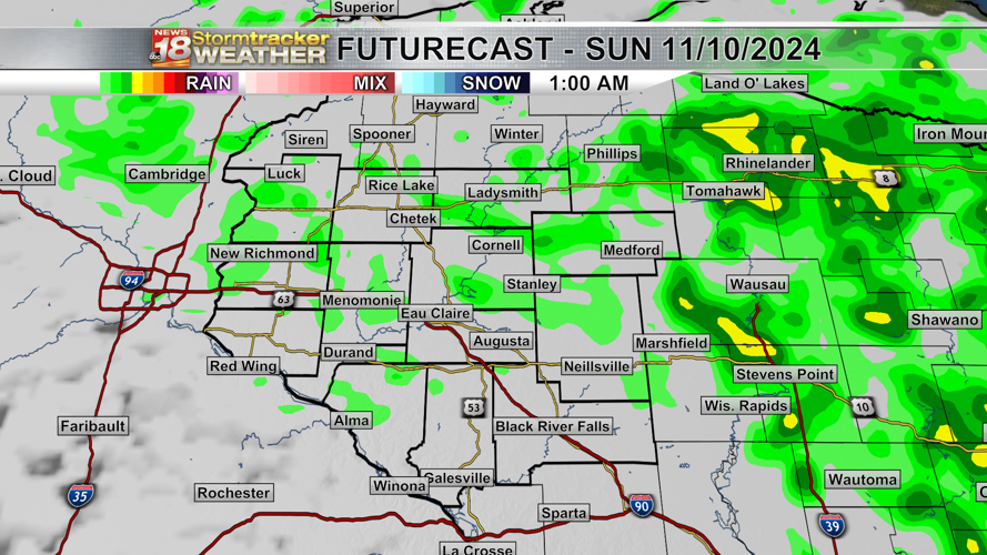 A brief shower possible Sunday with temperatures staying in the 40s and ...
