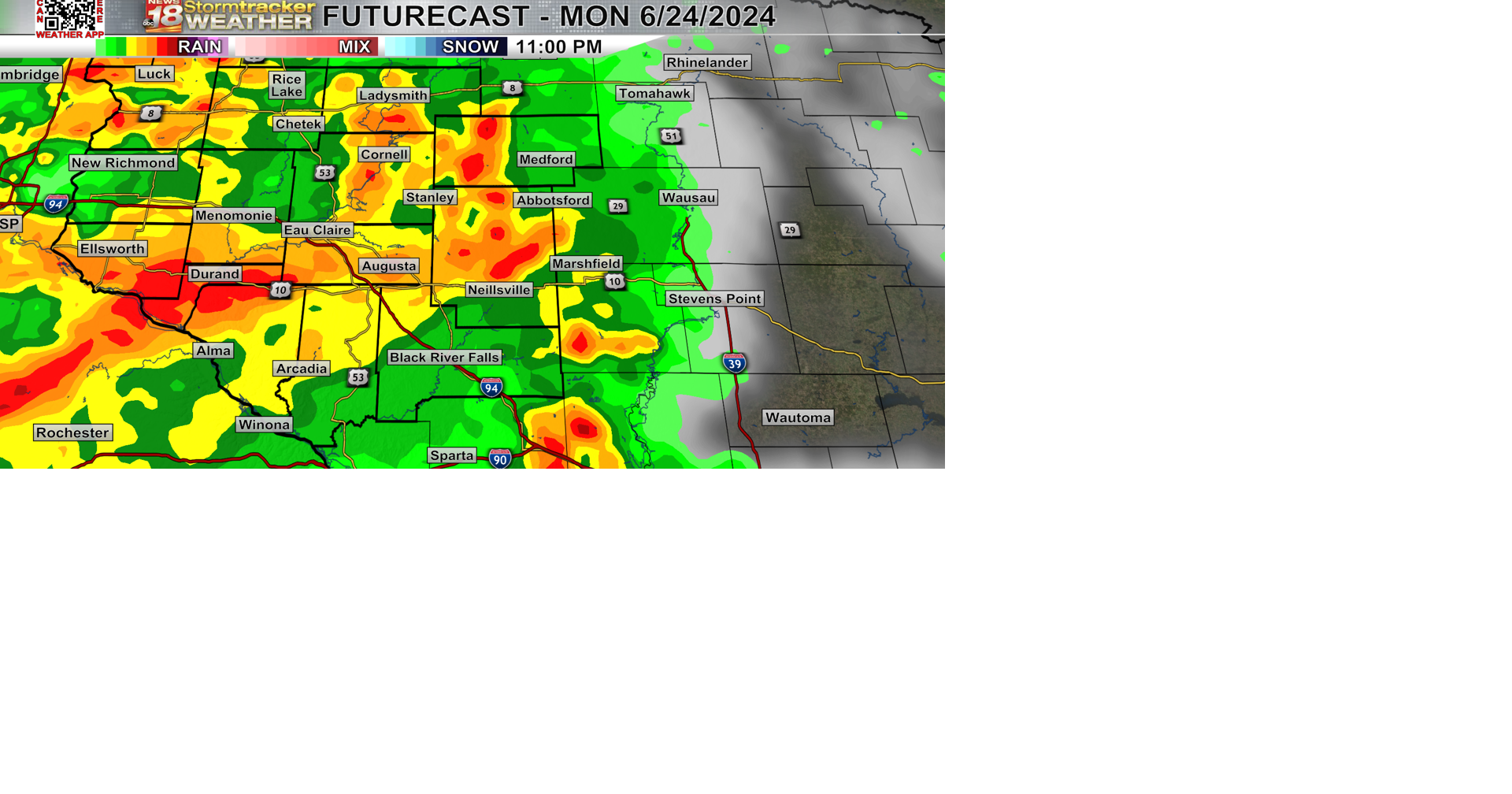 A mostly dry Monday with strong to severe storms possible during the ...