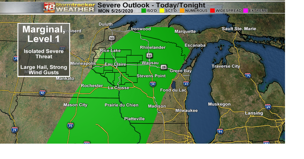 Severe, isolated thunderstorms possible Memorial Day and Tuesday | 18 ...