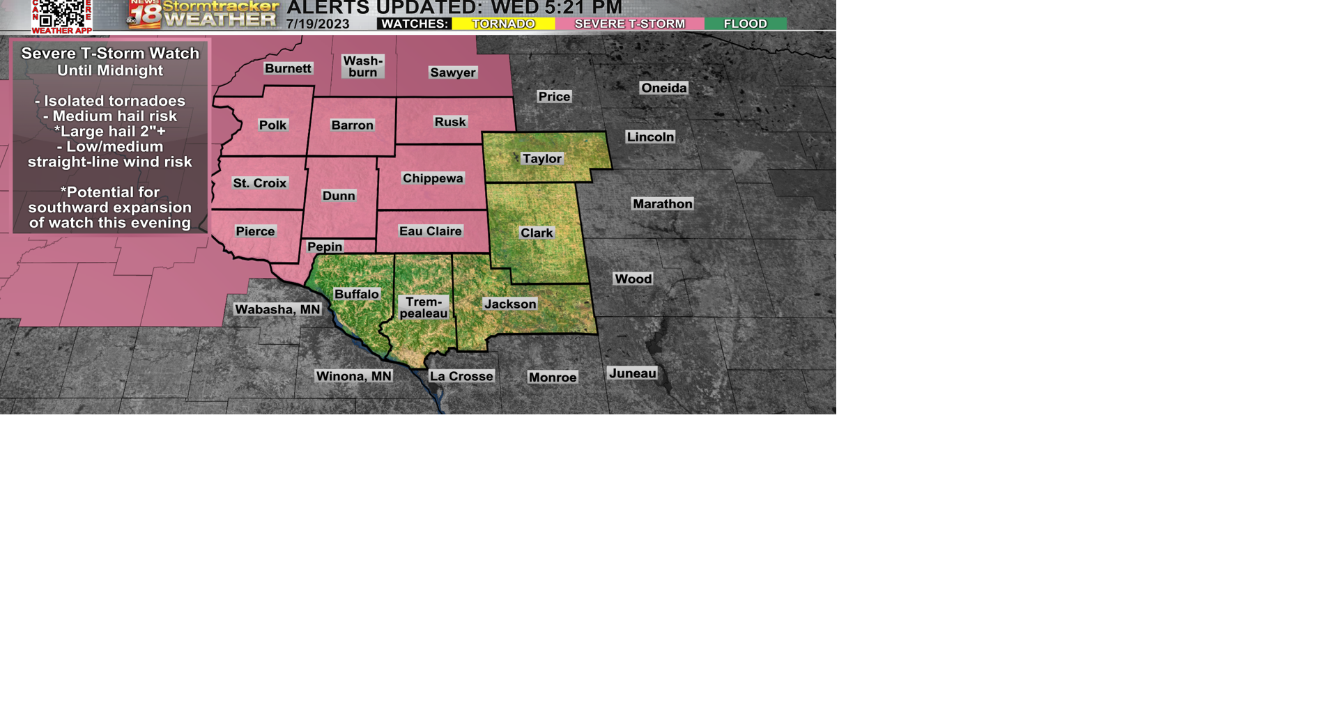SEVERE THUNDERSTORM WATCH issued for parts of Western and Northwestern ...