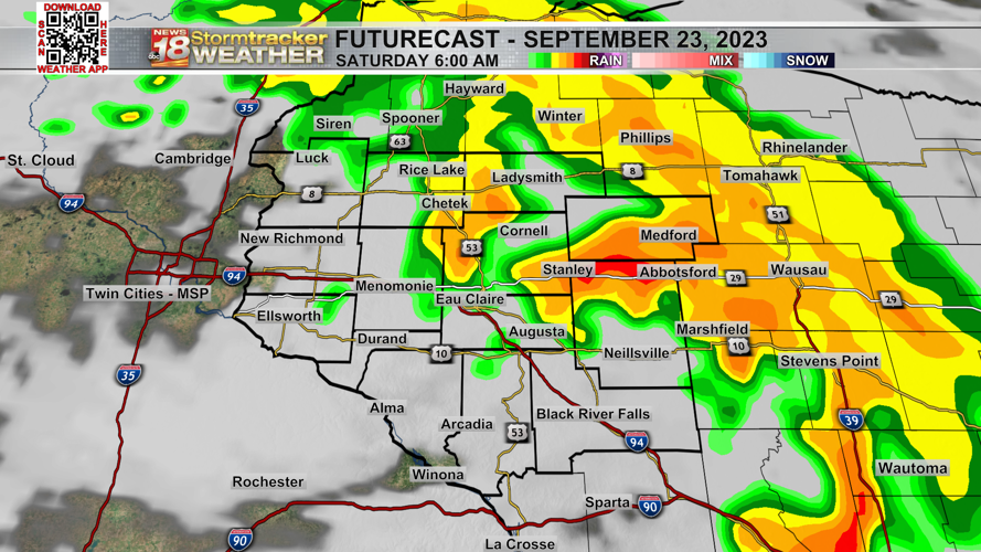 Rain is likely Friday night, scattered chances will continue on and off ...