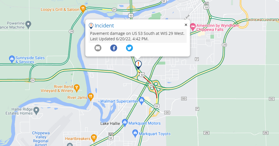 UPDATE: All lanes back open on U.S. 53 after road buckling | News ...