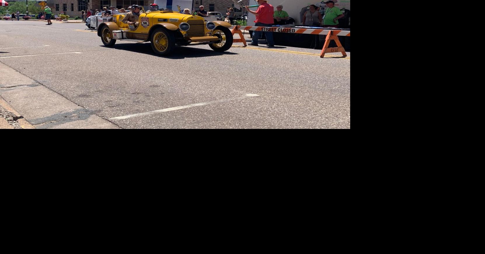120 vintage cars roll into Chippewa Falls as part of the Great Race