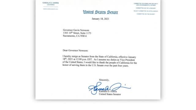 Kamala Harris Formally Resigns Senate Seat En Route To Being 1st Female Vp Politics Wqow Com Kamala Harris Formally Resigns Senate Seat En Route To Being 1st Female Vp Politics Wqow Com