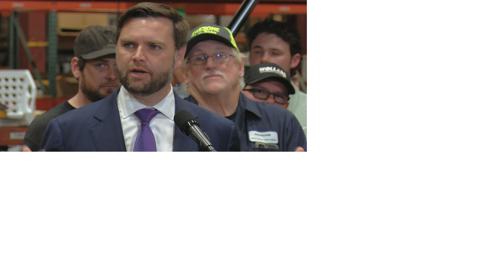 Vance sends contrasting message speaking on same day as Harris rally ...