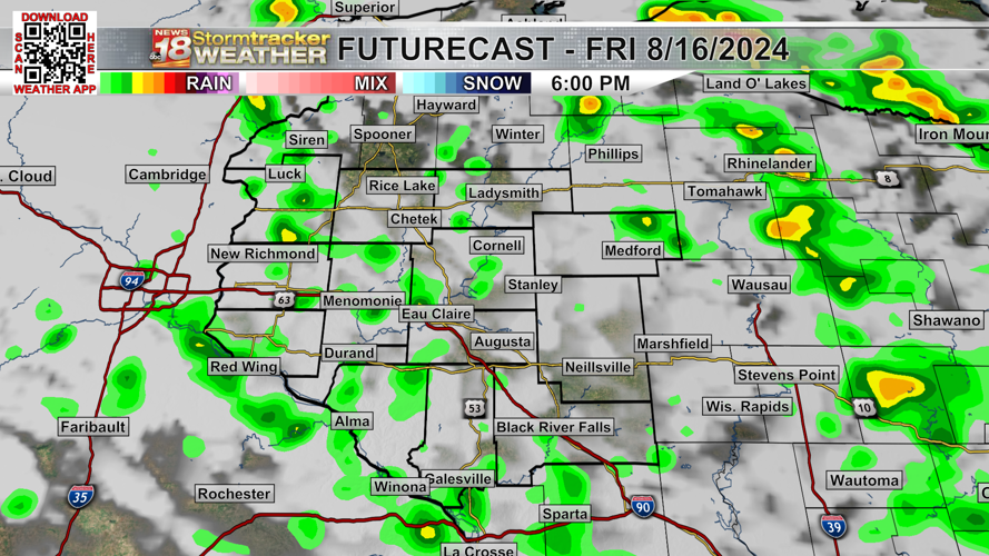 On and off showers through Friday afternoon and evening; Drier and ...