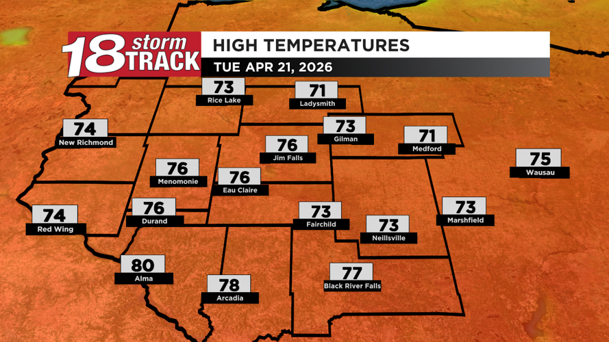 Above average highs through Thursday; Storm chances Thursday evening ...