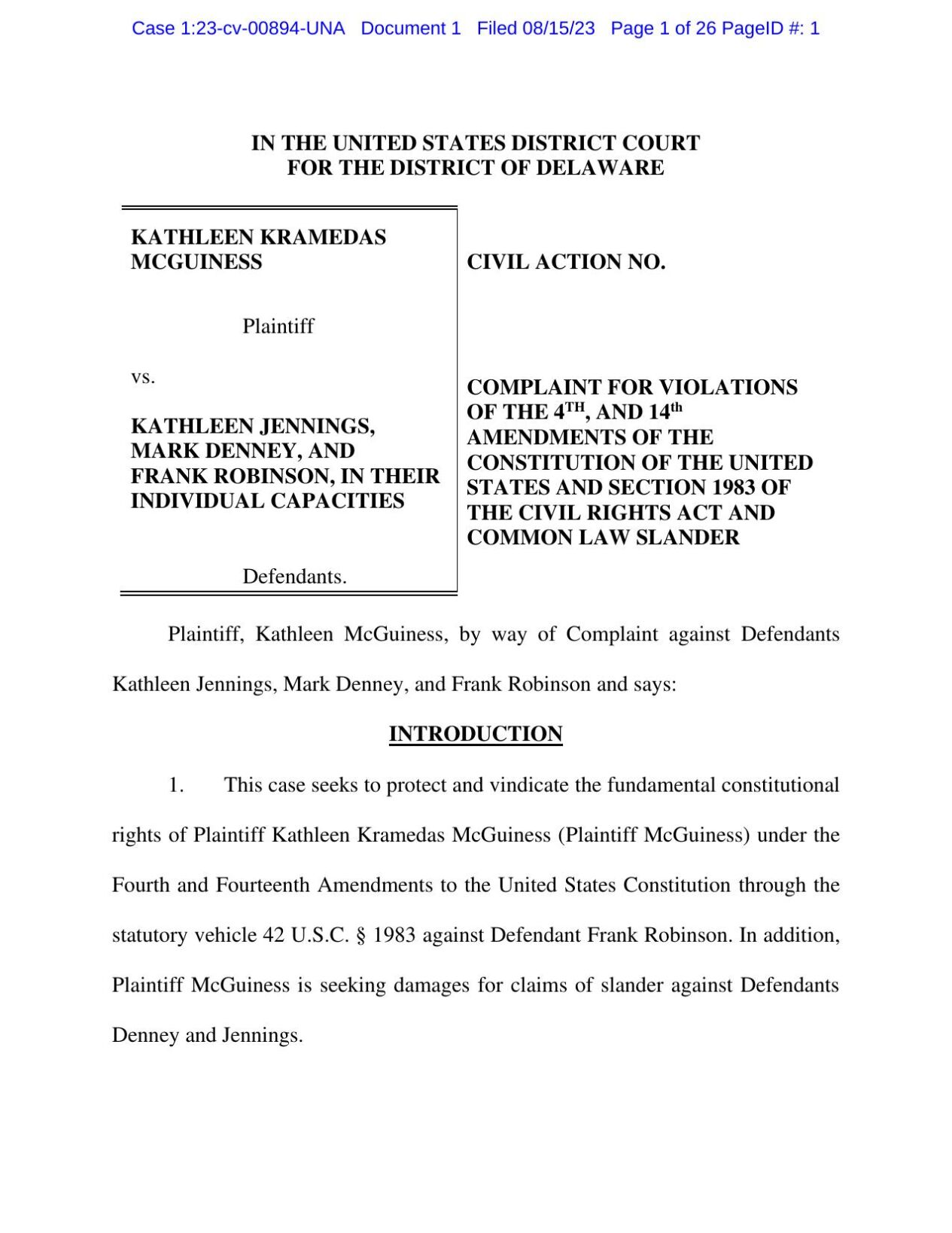 McGuiness Lawsuit Documents