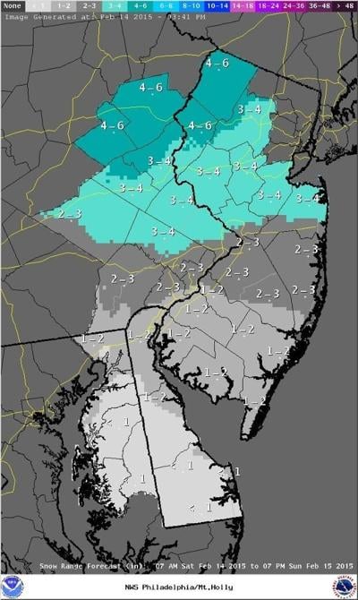 Snow Totals for the region from the National Weather Service ...