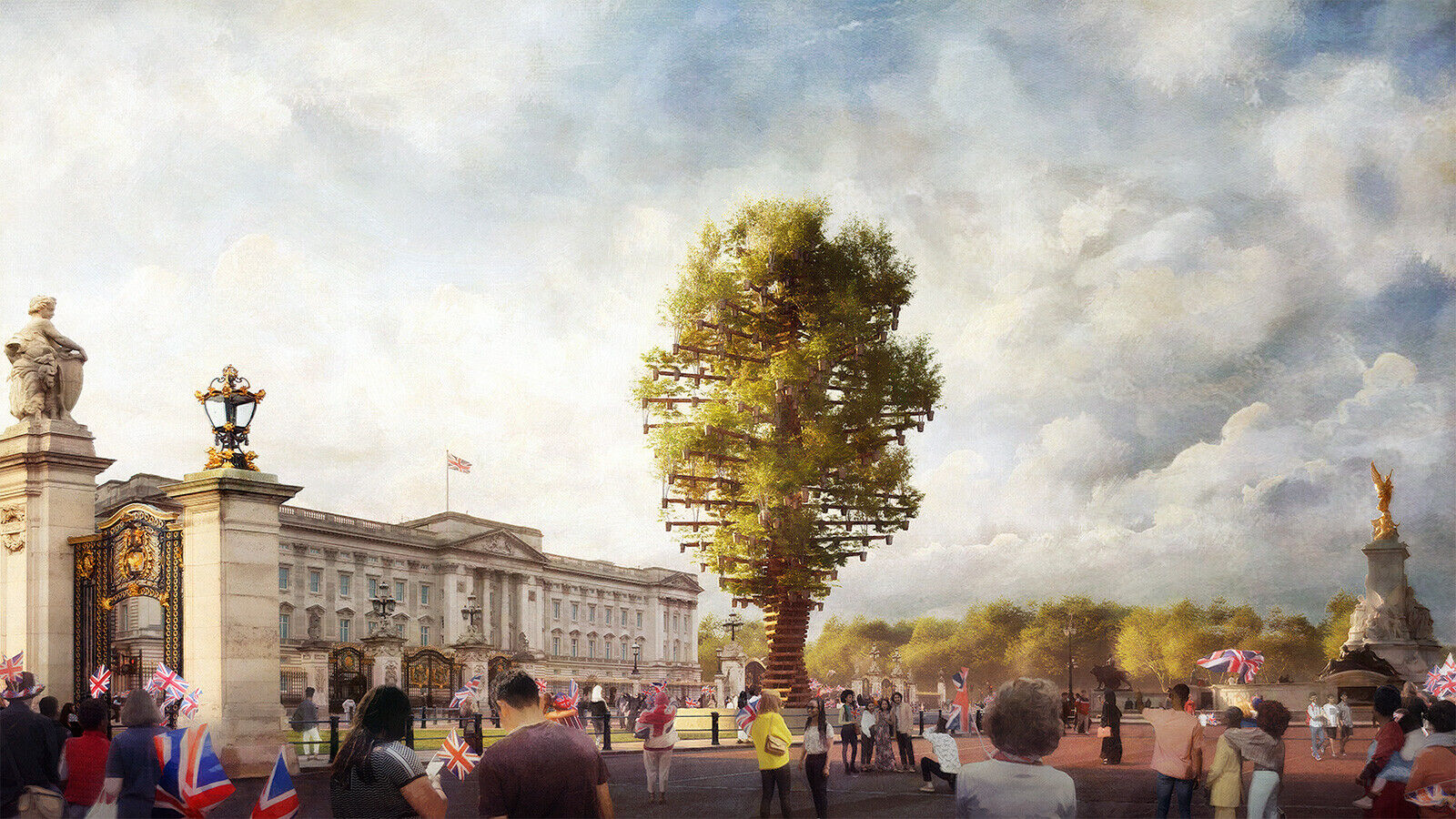 Giant sculpture made from 350 trees to stand outside Buckingham