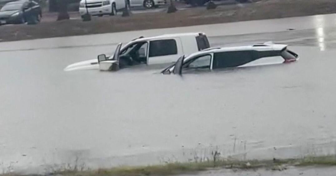 Abandoned vehicles litter flooded streets after over a half year's worth of rain forces water rescues in parts of South Texas | | wrex.com