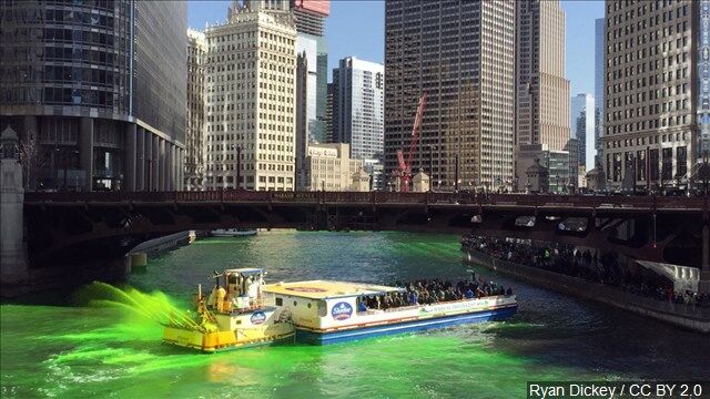 Chicago River dyed green for St. Patrick's Day in surprise move from the  city