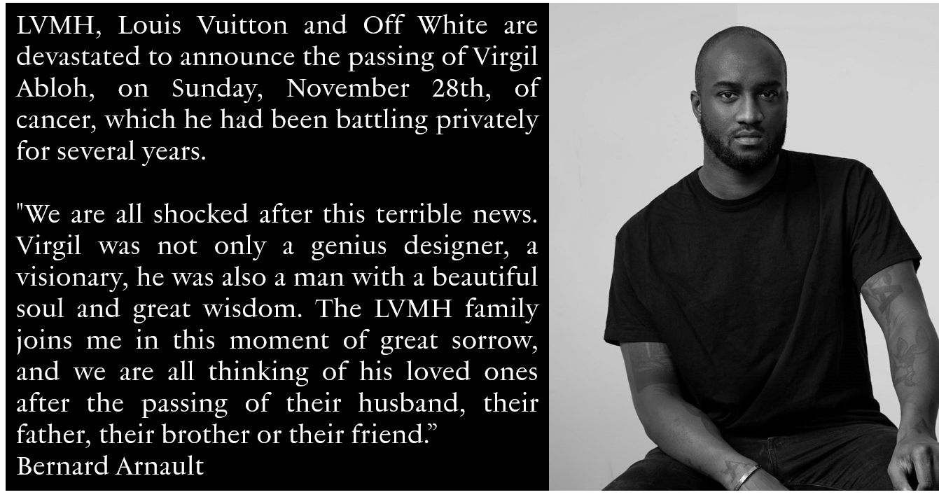 Louis Vuitton Designer Virgil Abloh Dead From Cancer At Age 41