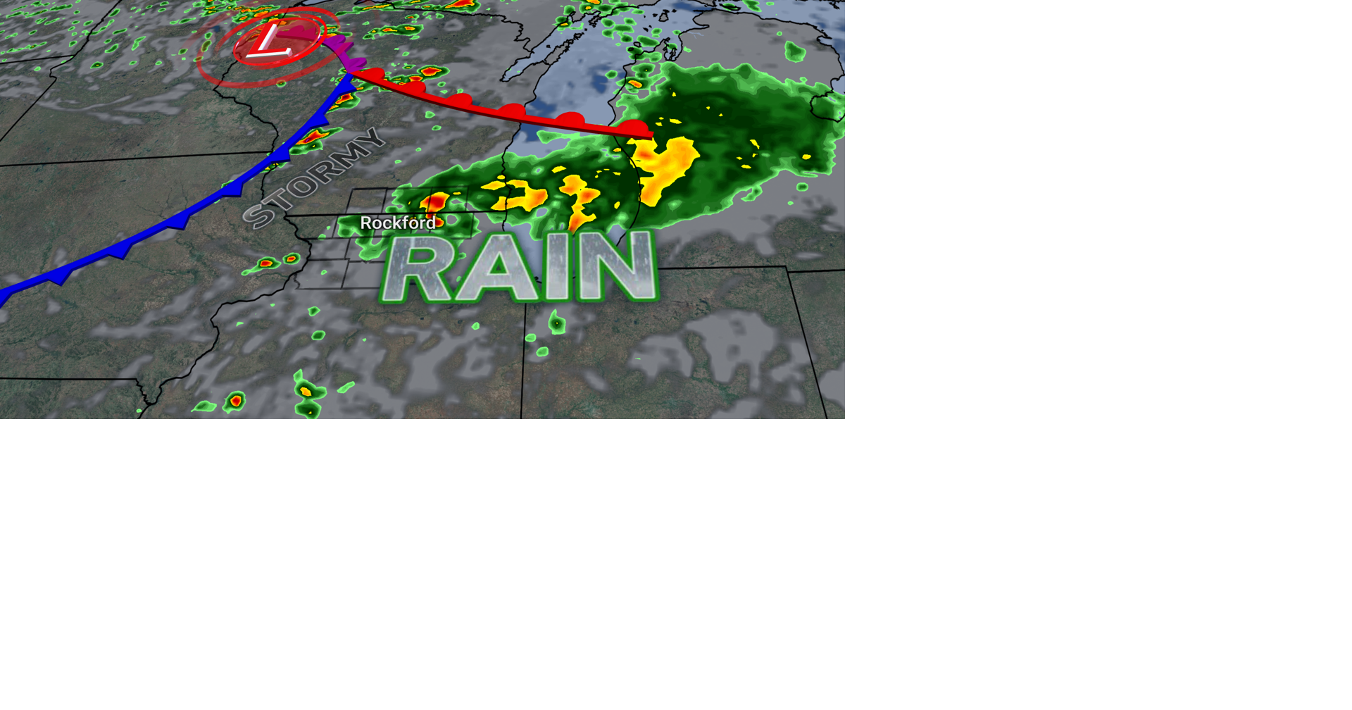 Showers and a few storms Wednesday