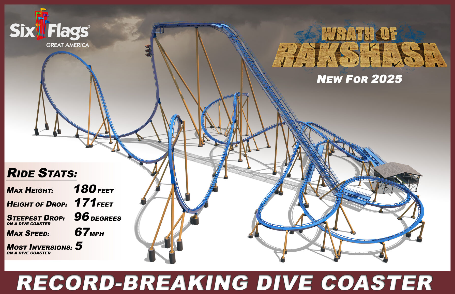 Six Flags Great America to debut world's steepest drop with most