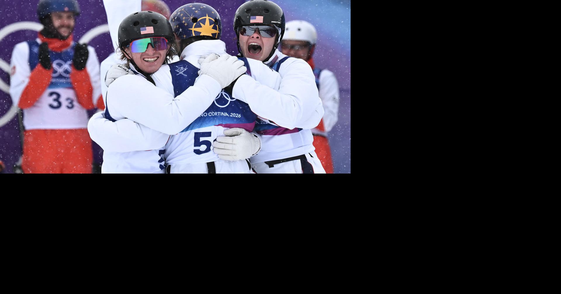 U.S. clinches back-to-back gold in mixed team aerials in dominating fashion