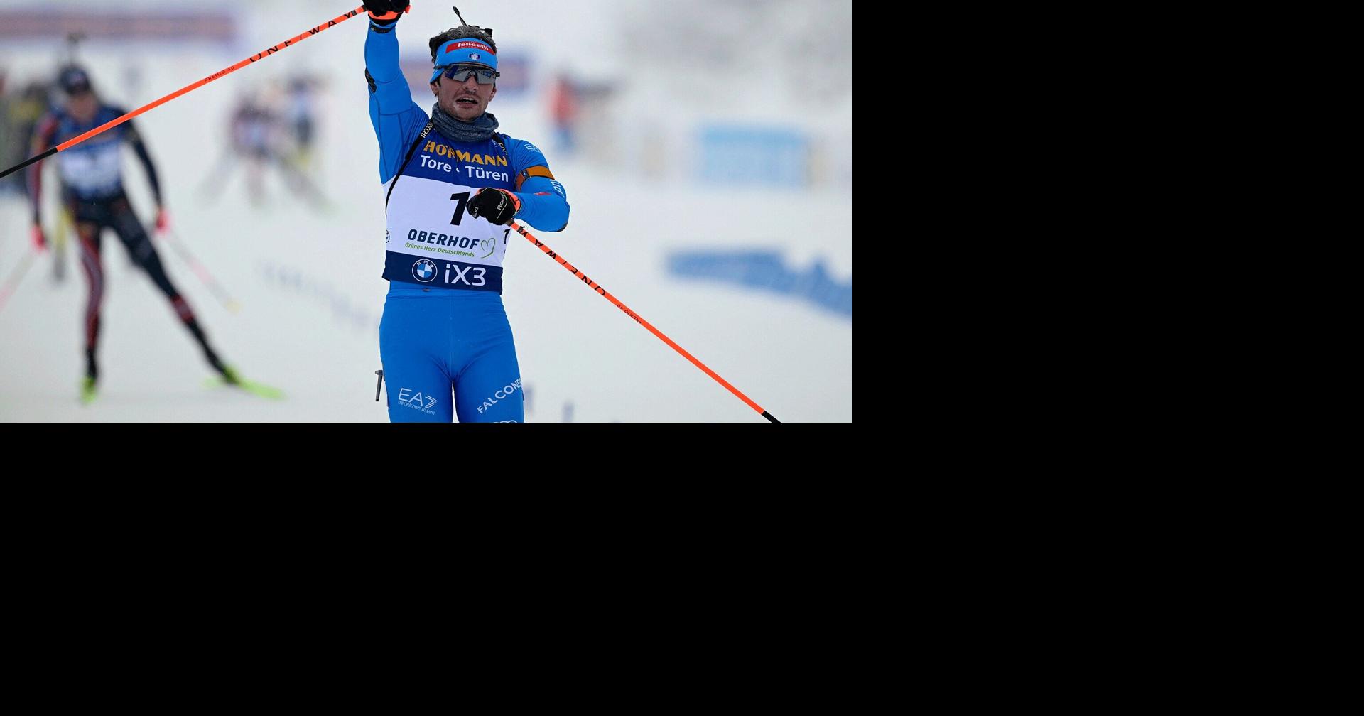 Italian biathlete Tommaso Giacomel earns third-straight World Cup win