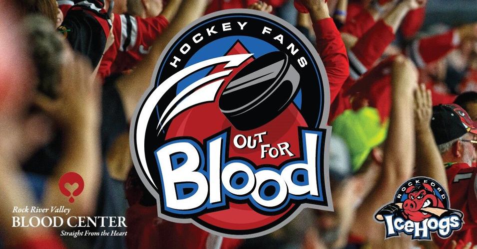 Rockford IceHogs mascot gives blood to encourage donations