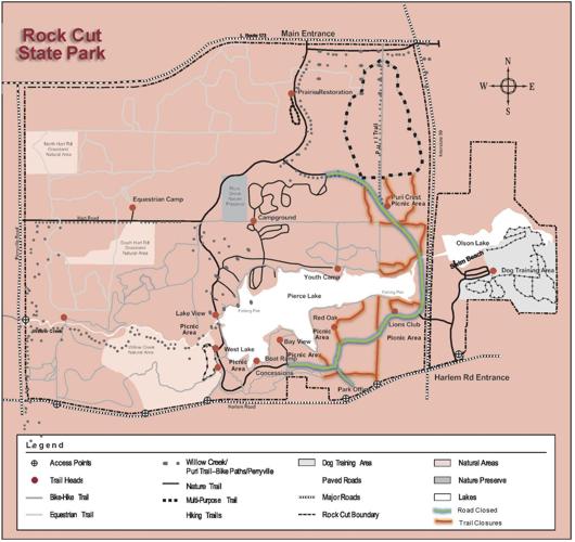 Portion of main road loop at Rock Cut State Park to be closed for