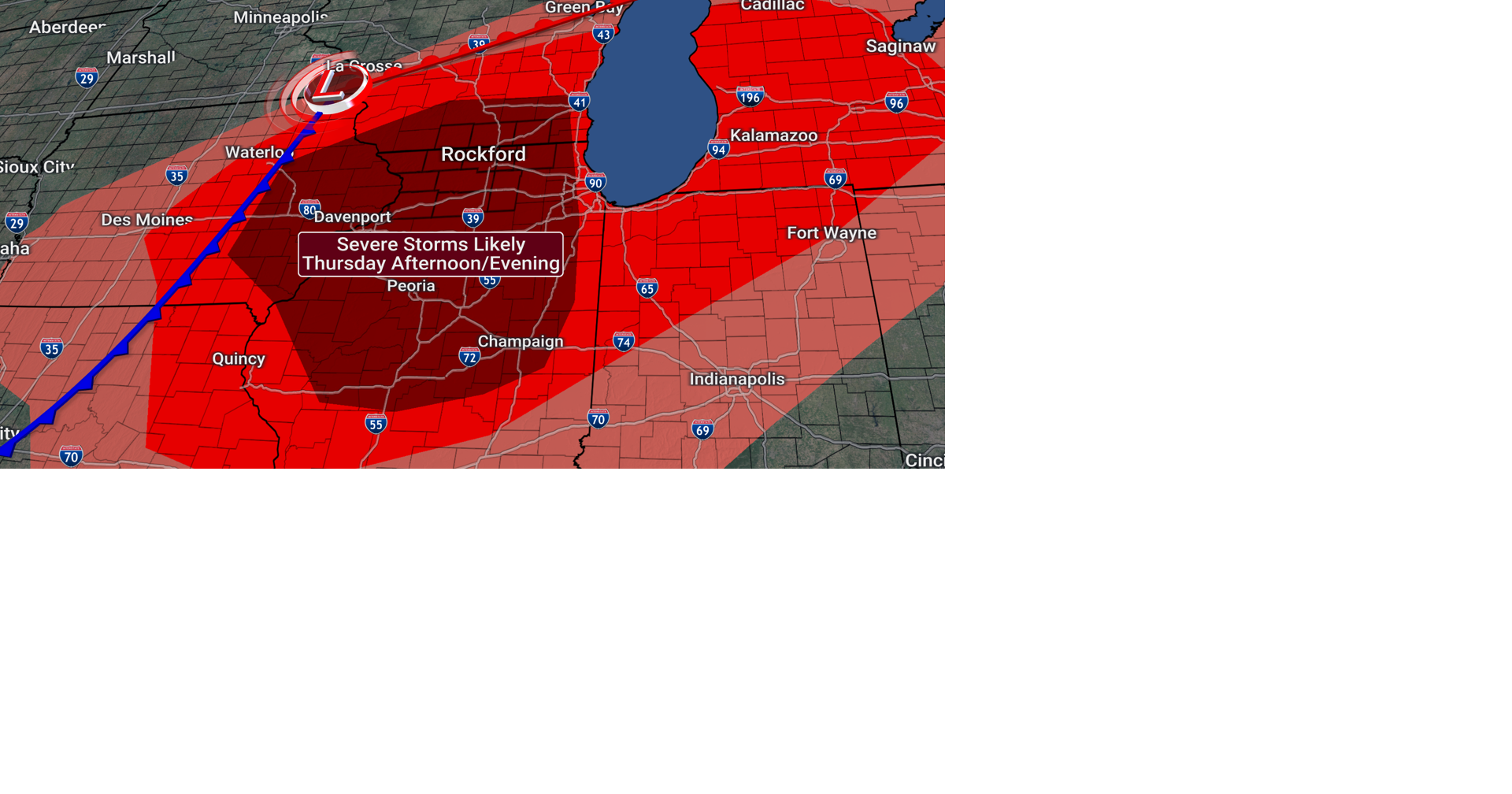 Enhanced risk of severe weather Thursday afternoon and evening