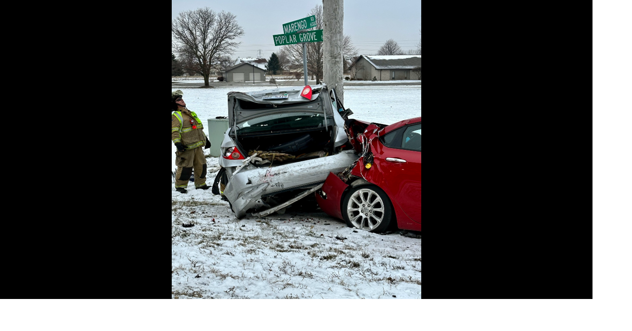 Belvidere Township twovehicle traffic accident traps one passenger
