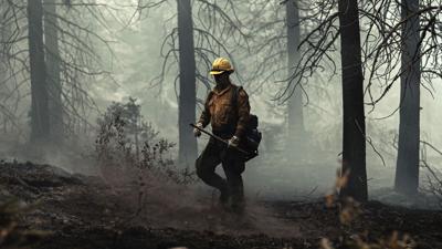 Wildland fire fighting operations with National Interagency Fire Center personnel near the Sierra National Forest, California
