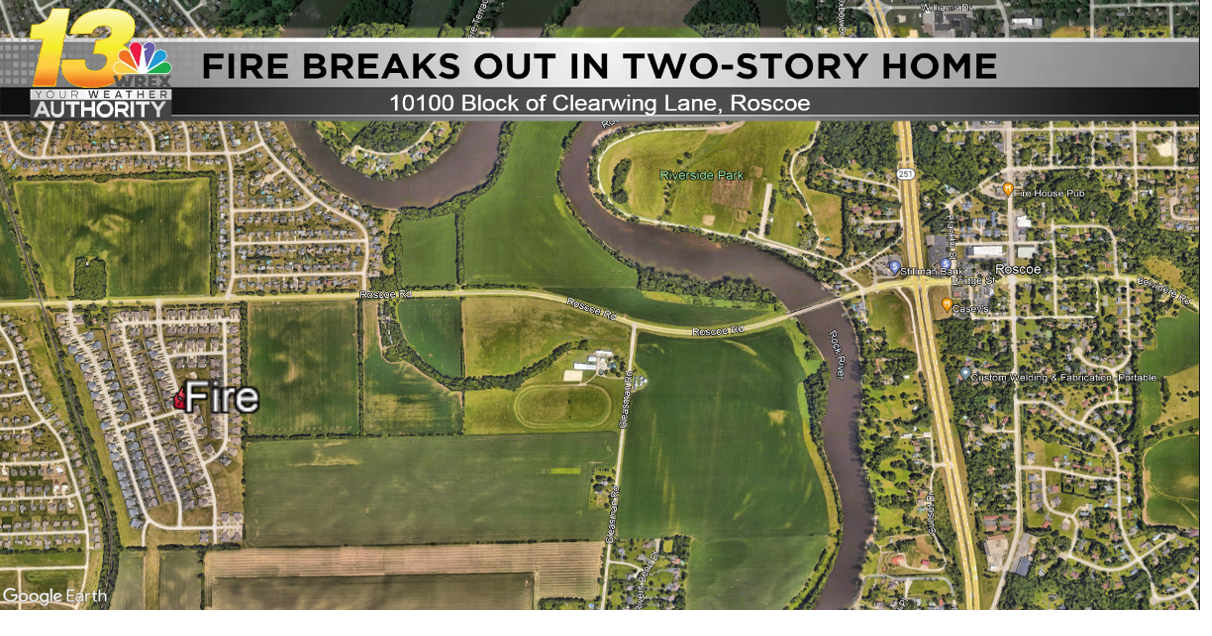 Map 10100 block of Clearwing Lane, Roscoe