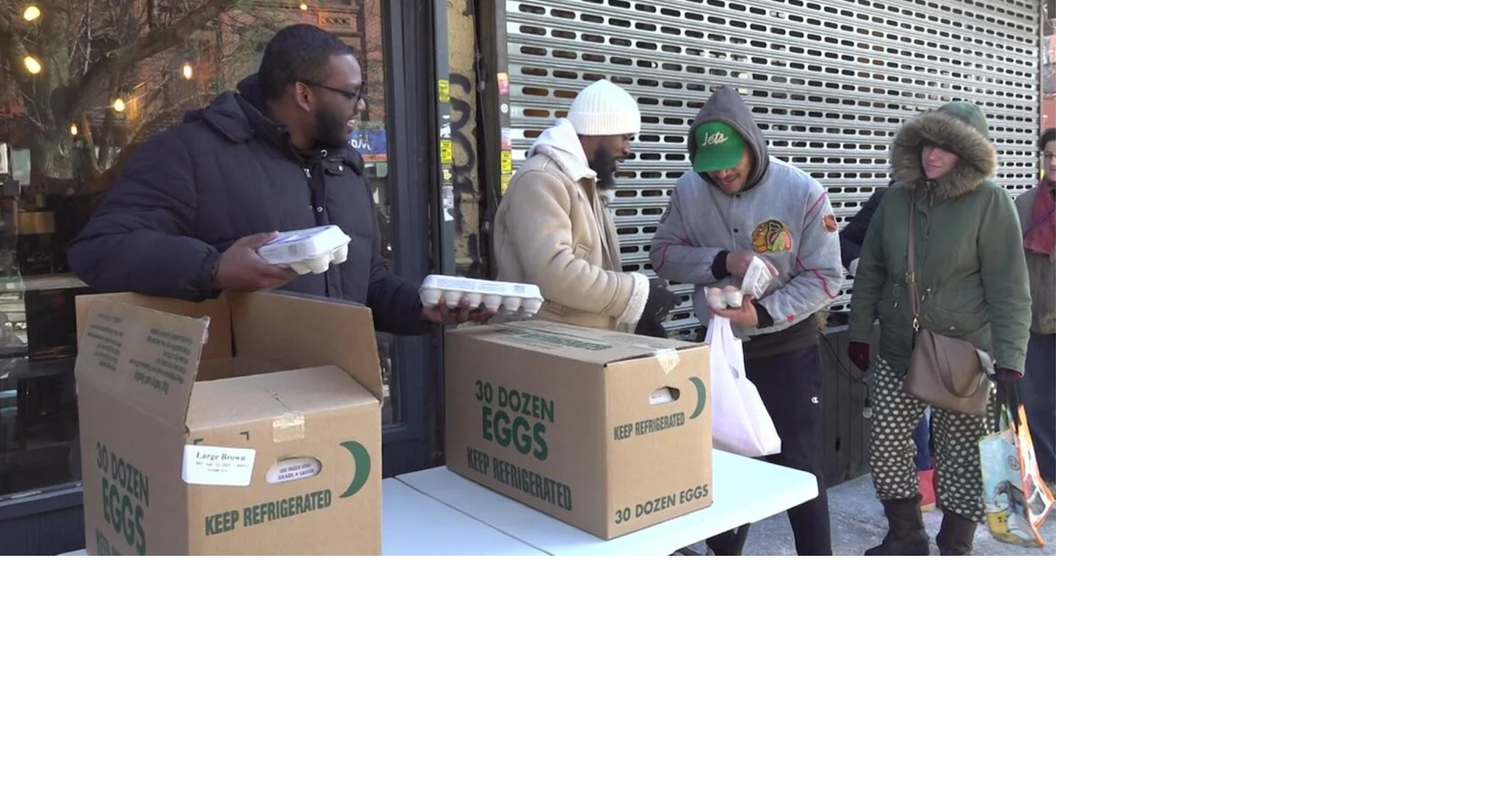 200 cartons of eggs handed out for free in New York City as prices remain steep in stores