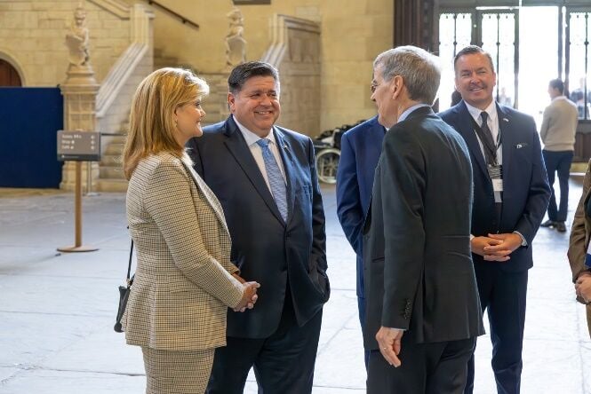 Governor JB Pritzker and First Lady MK Pritzker on a tour of Westminster